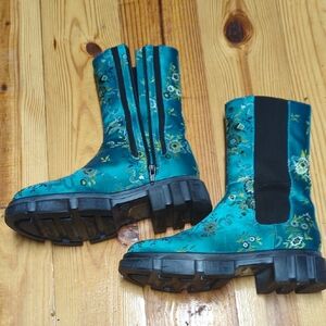 Free People Embroidered Combat Boots